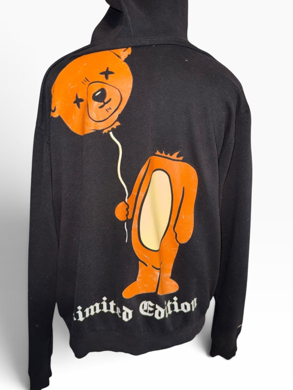 Fresh Laundry Limited Edition Hoodie Y2K Black Orange Bear Graphic Zip Up